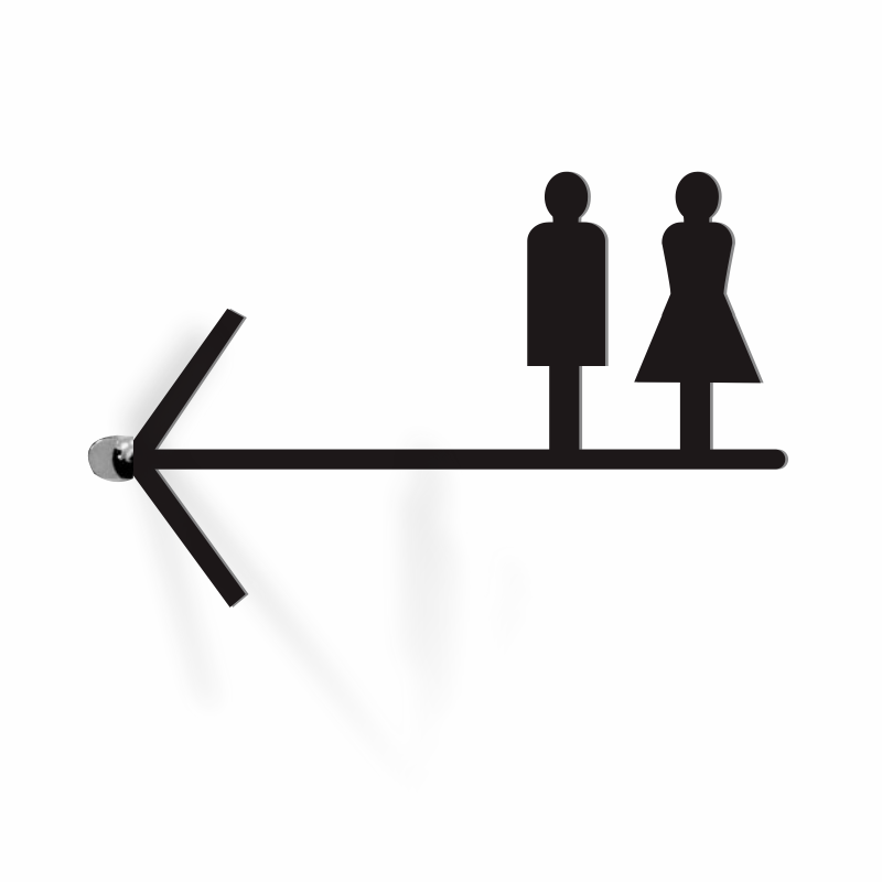 卫生间指示牌导向牌厕所箭头指引标识男女洗手间门牌双面wc侧装牌