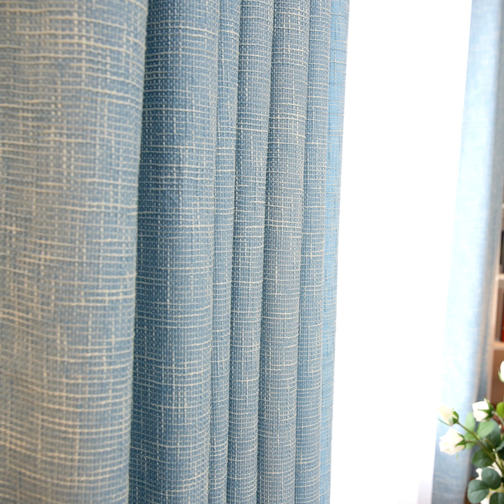定制简约大气粗麻麻布窗帘布卧室客厅成品窗帘定制窗帘