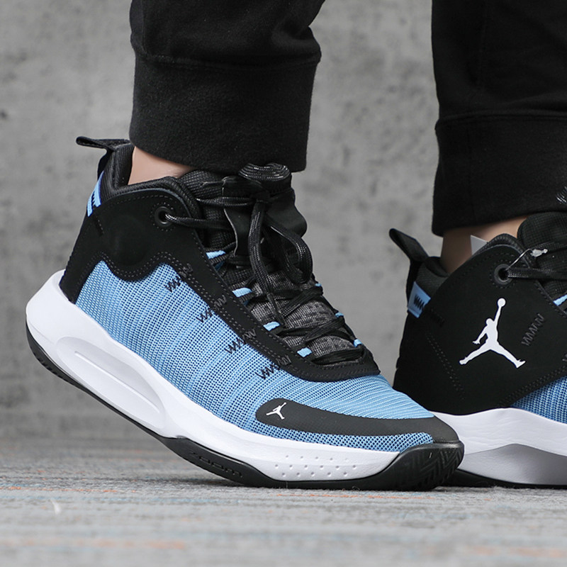 nike男鞋2020春夏新款aj34简版北卡蓝实战运动篮球鞋bq3448-400