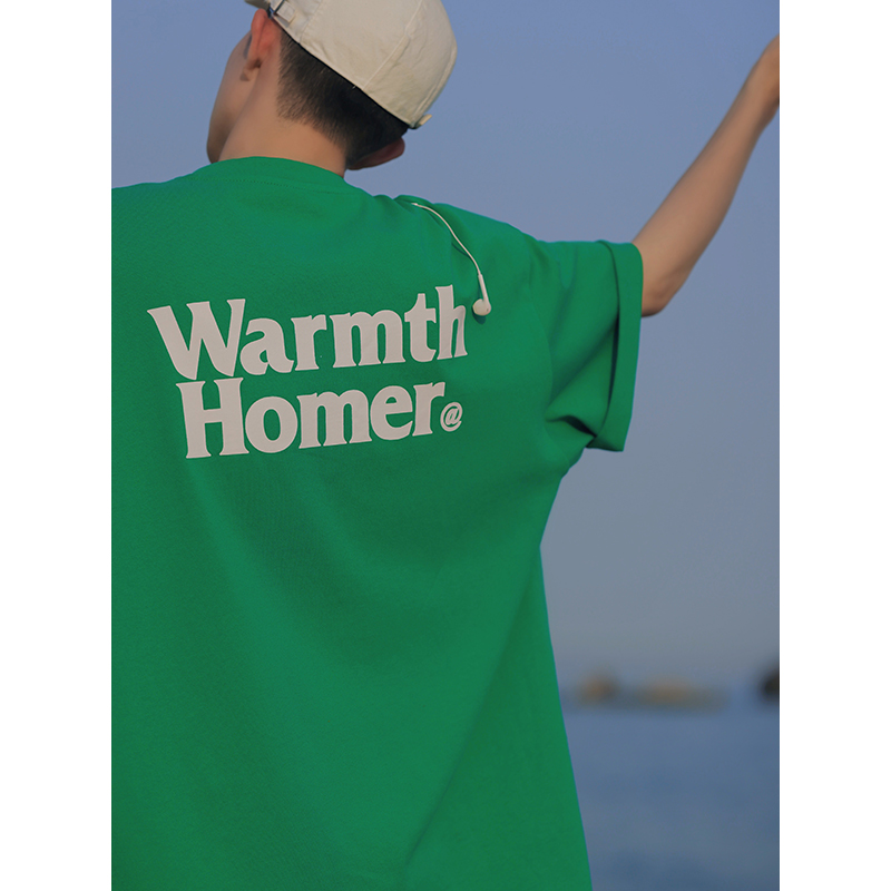 2022夏季240g纯棉重磅字母印花短袖T恤男士潮牌休闲半截袖体恤衫