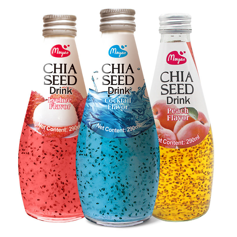 泰国原装进口美恩奇亚籽5种口味5瓶混合饮料水果汁玻璃瓶即饮饮料