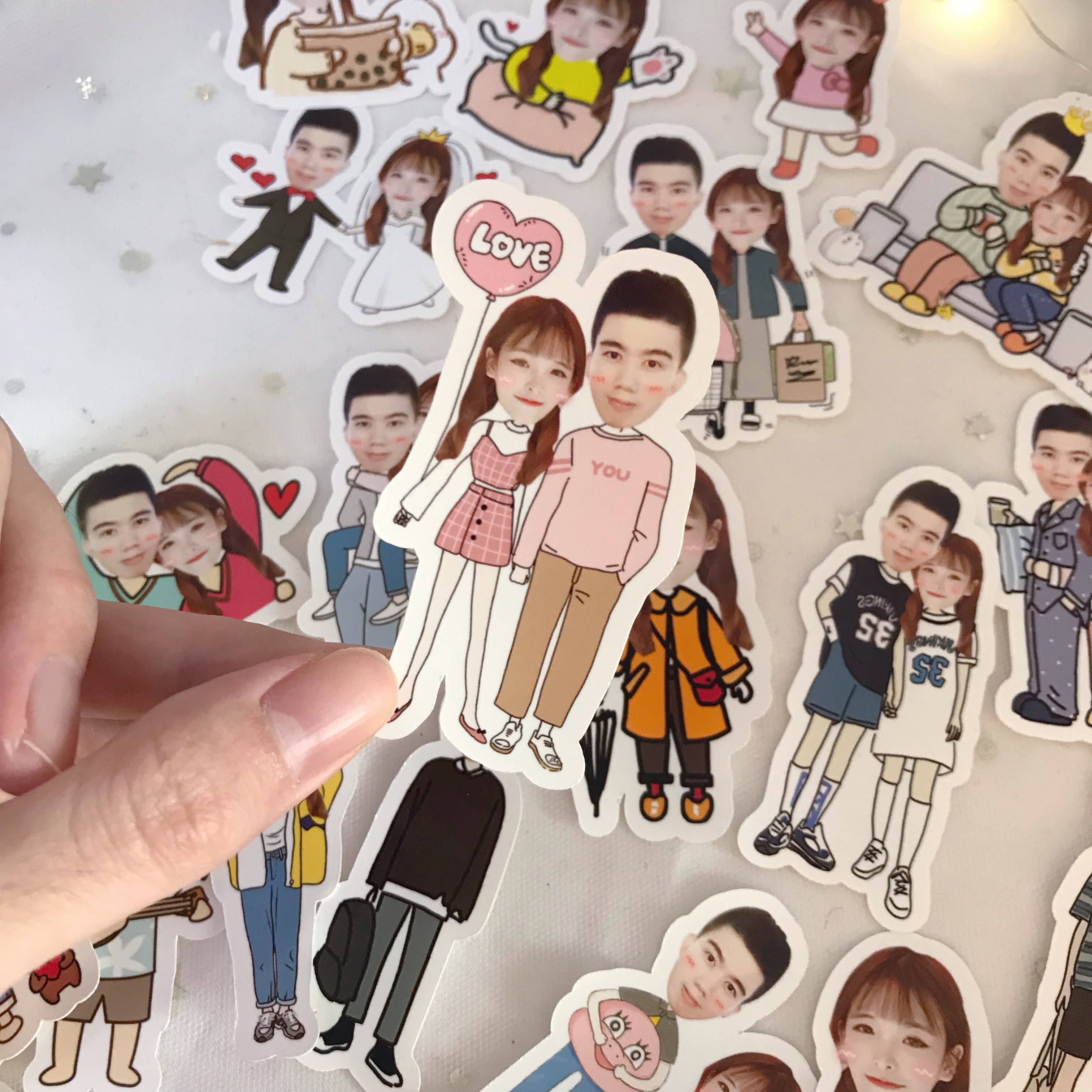 定制贴纸情侣贴贴乐小红书同款手账手工贴画可爱包装胶带