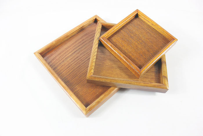 木盘方形托盘木制中式复古浅底盘子茶杯托道zakka酒店咖啡厅用品