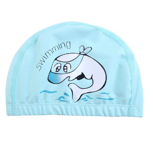 儿童泳帽游泳帽卡通防水宝宝可爱图案pu不勒头泳帽