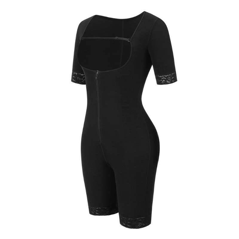 200斤连体塑身衣女短袖产后收腹束腰开档提臀塑身连体衣