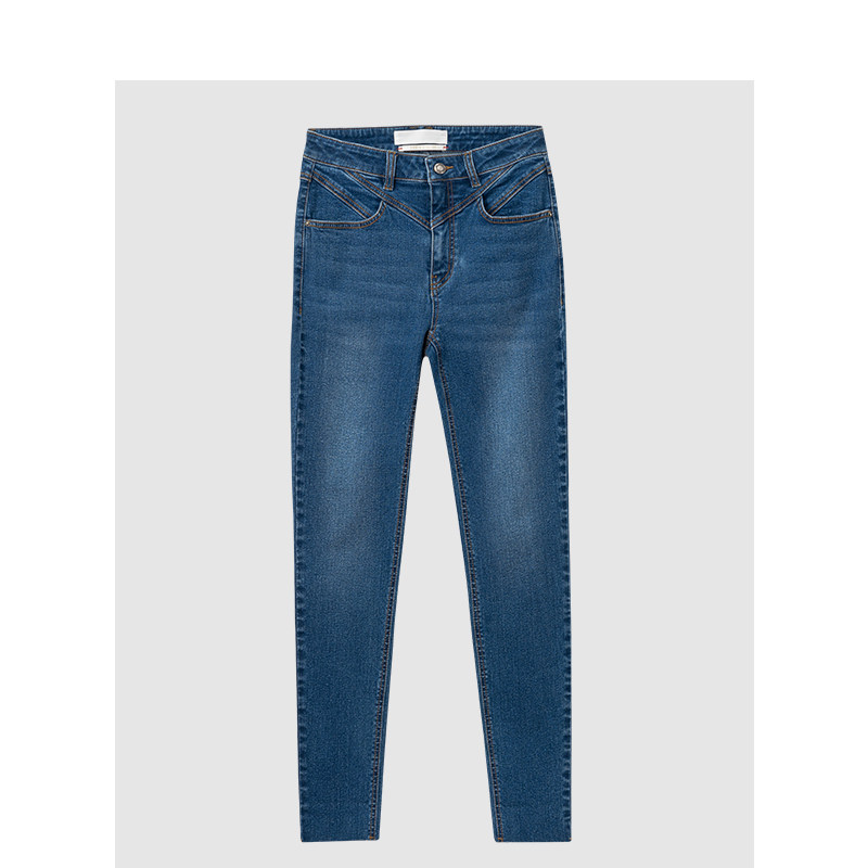 basichouse百家好2021秋冬新款商场同款高腰显瘦牛仔裤