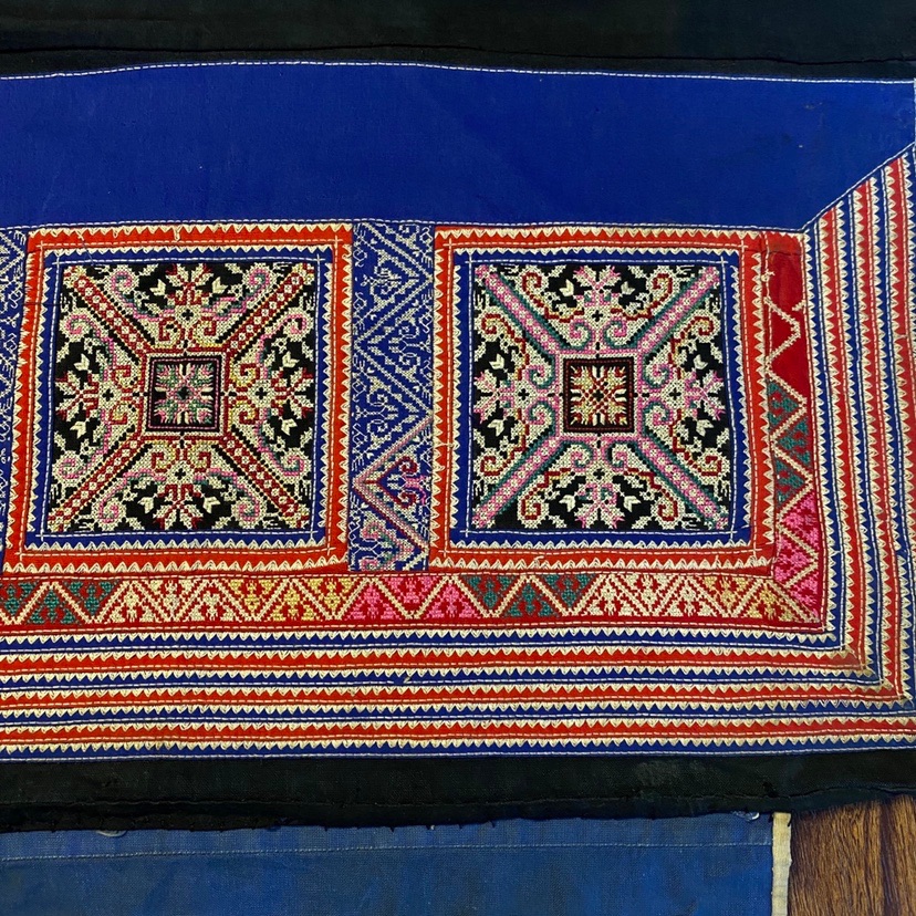 贵州花溪高山地区苗族挑花绣老背带精致收藏品刺绣