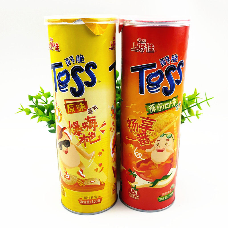 oishi上好佳醇脆薯片番茄芝士披萨烤肉香辣鸡翅膨化食品