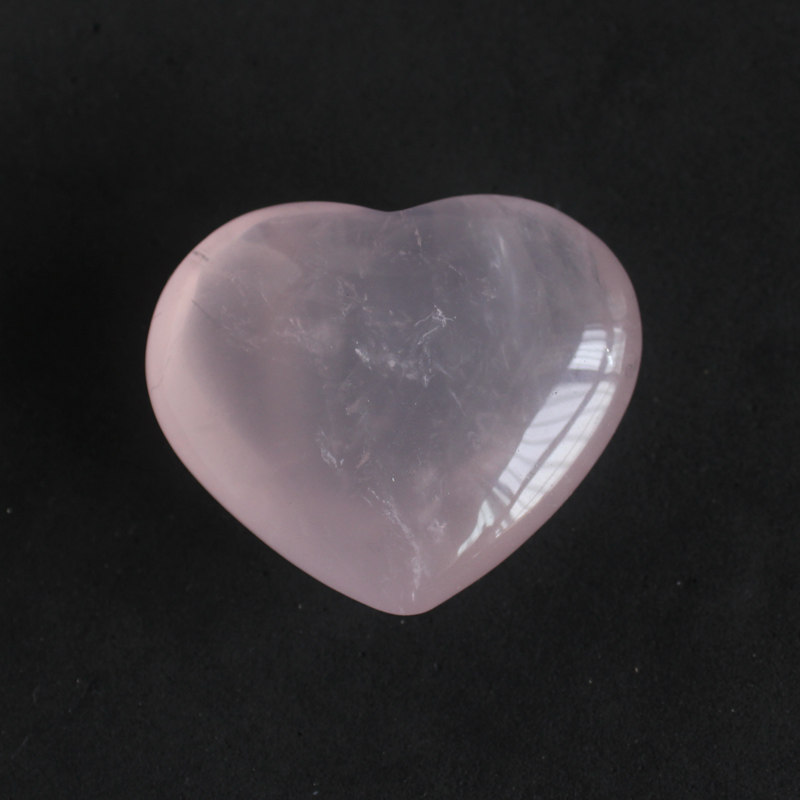 水玉冰魄天然水晶水晶心心形把玩星光粉晶原石打磨摆件