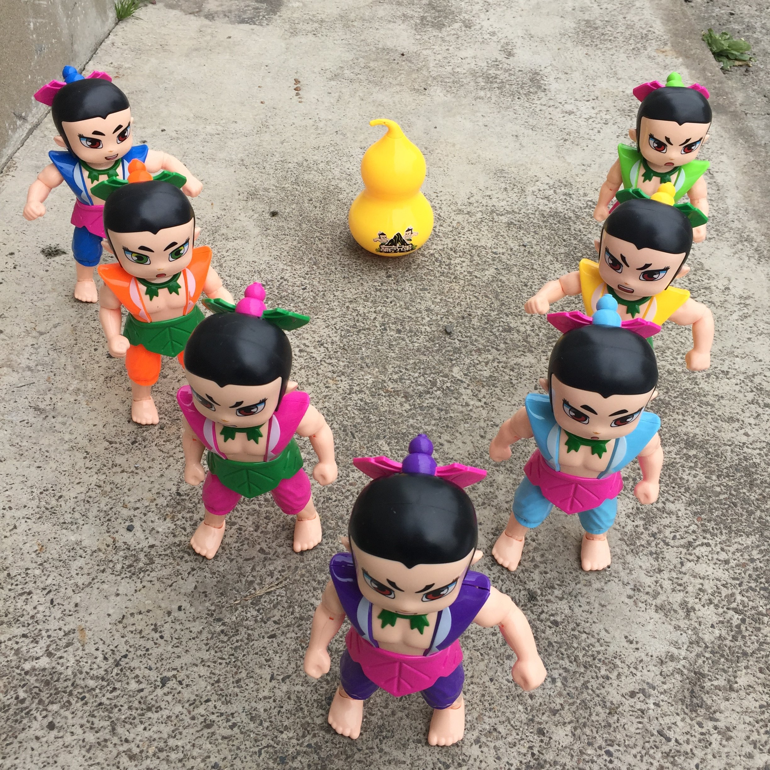 大号葫芦娃玩具套装葫芦7兄弟脚手关节可动葫芦兄弟公仔男孩玩具