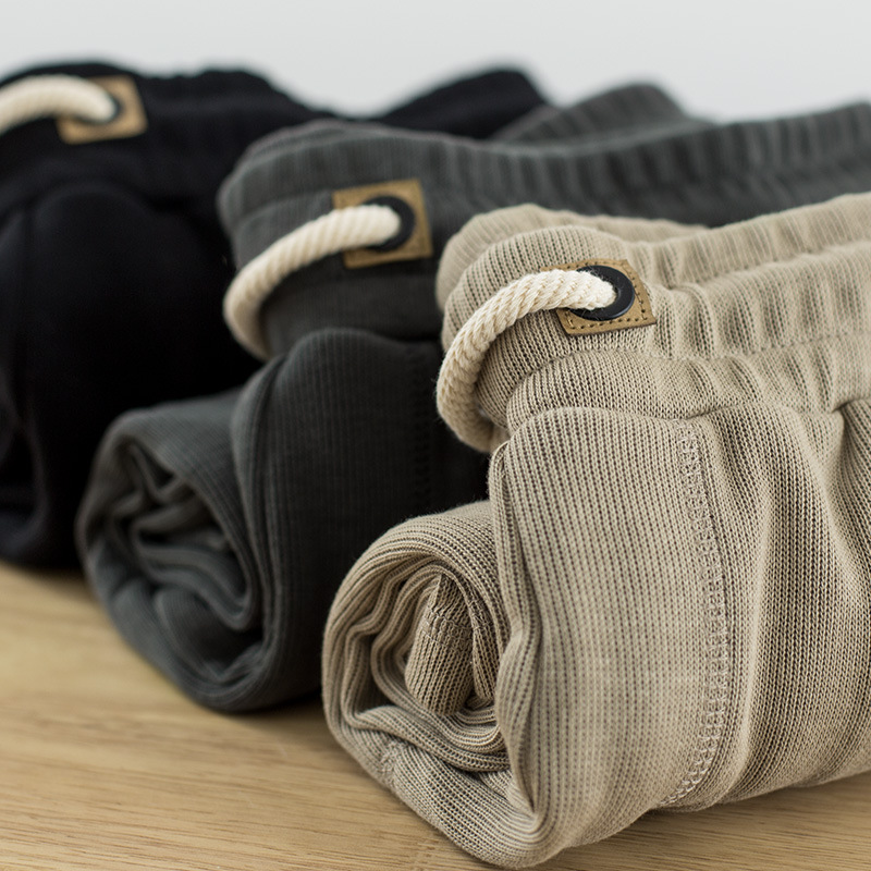 重磅卫裤男长裤抽绳直筒针织休闲裤日系宽松收脚哈伦运动裤子春秋