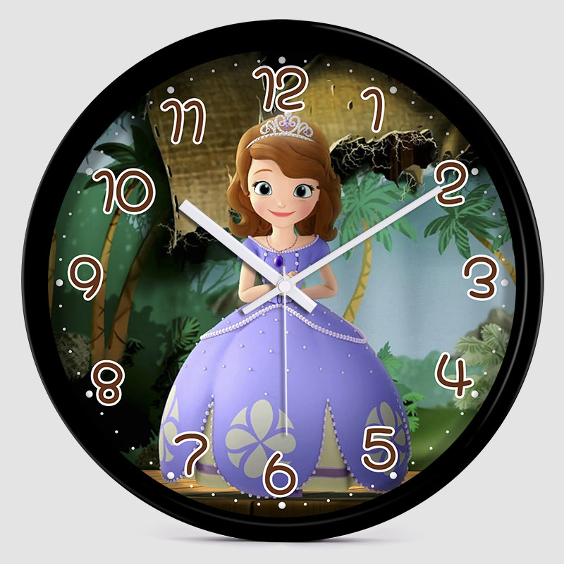 卡通动漫可爱苏菲亚公主时钟钟表客厅卧室书房挂钟