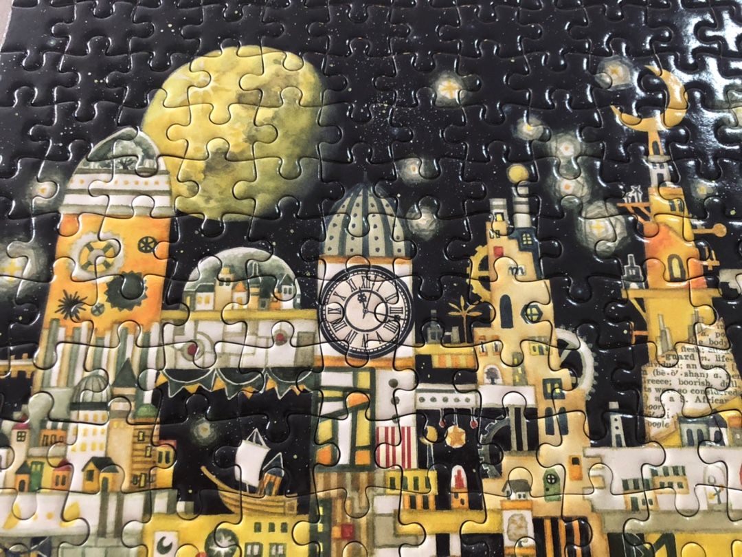 文明日本epoch月亮亮的绿色300片拼图西村儿童拼图