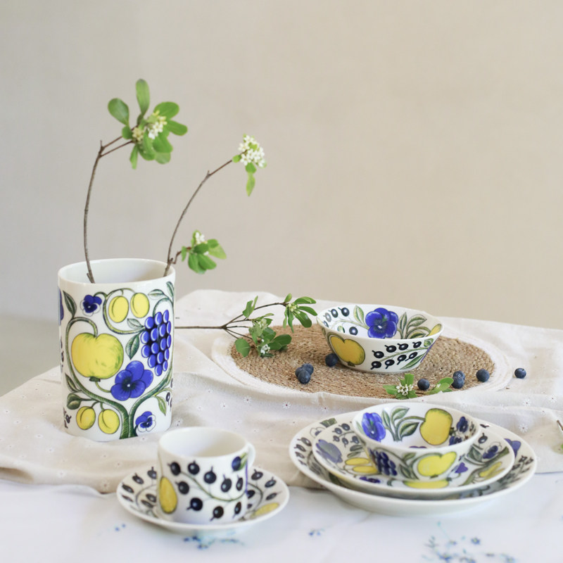 芬兰进口arabia硕果餐具paratiisi陶瓷马克咖啡杯北欧盘