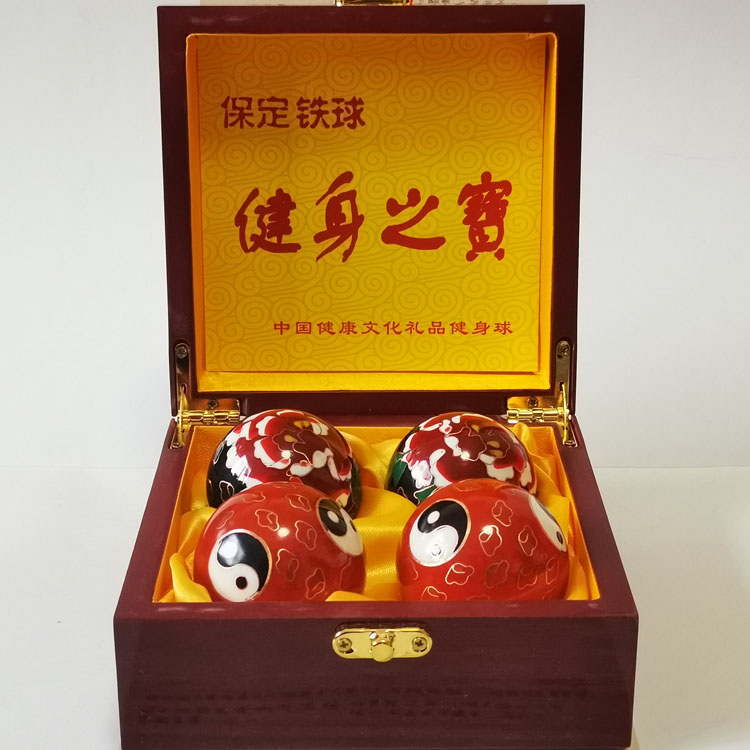 寿星空心保定铁球健身球手球老年保健按摩手转景泰蓝健身球