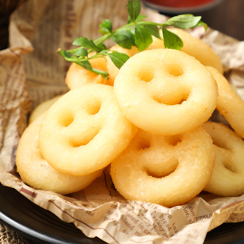 薯饼蓝顿旭美笑脸薯饼包冷冻油炸小吃开心2kg130薯类制品