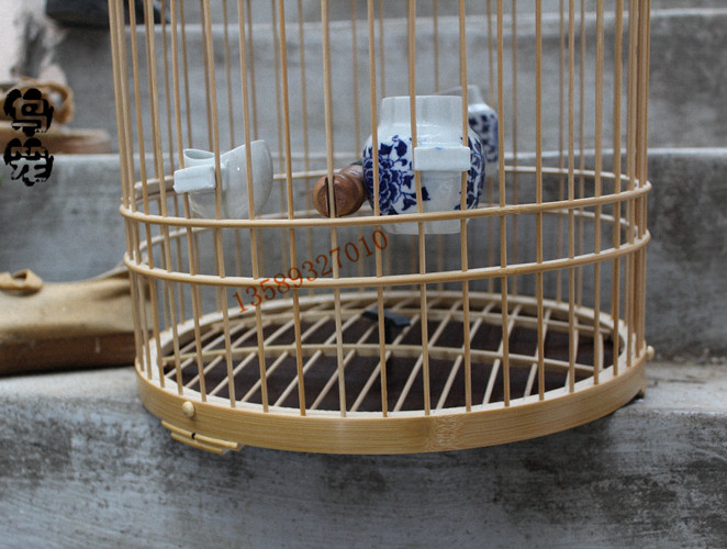 鸟笼老竹手工竹皮精品抛光活底画眉紫竹全套笼子