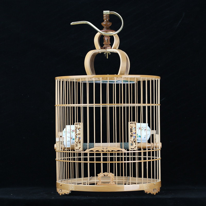抛光鸟笼画眉鸟竹笼竹皮紫竹老竹手工全套配件笼子