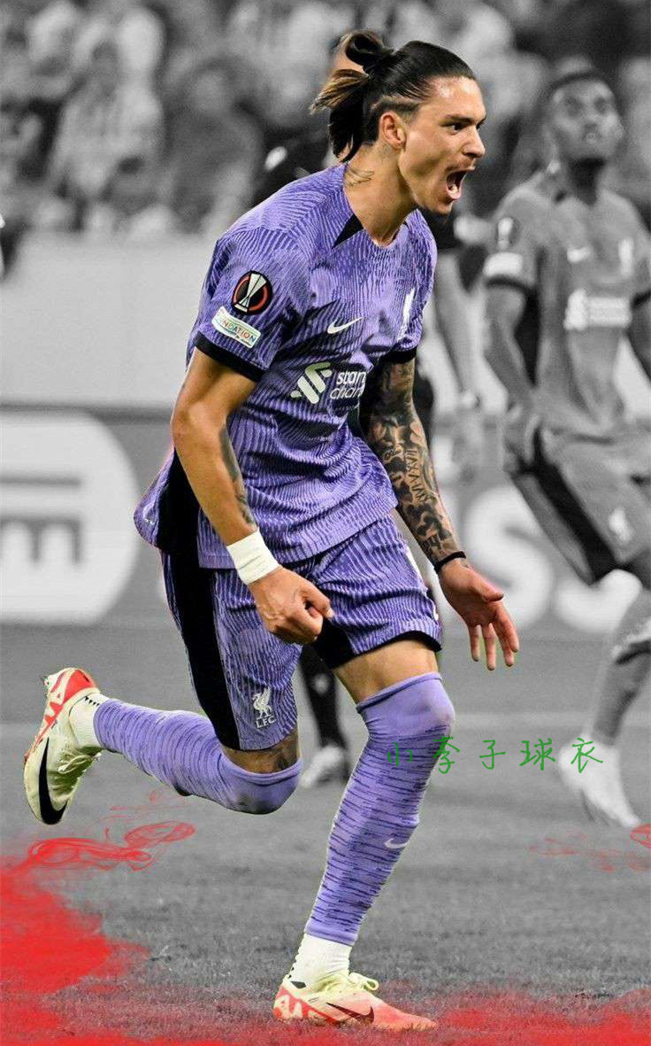 正品利物浦球衣11号萨拉赫球迷版2324第二客场球员版阿诺德努涅斯