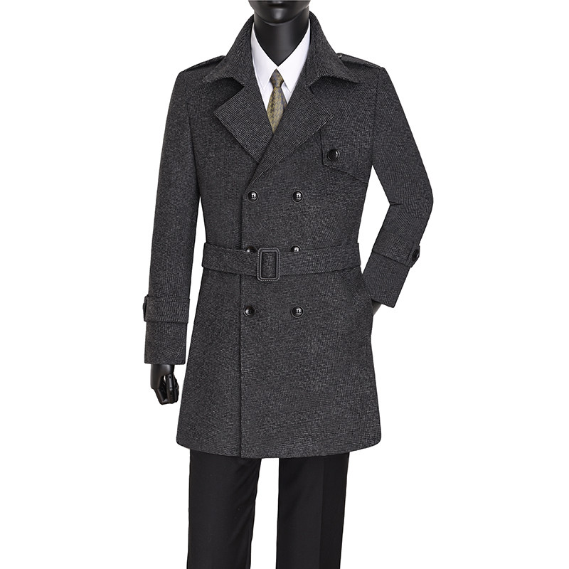 秋冬休闲风休闲西服呢子修身青年英伦新款大衣毛呢大衣