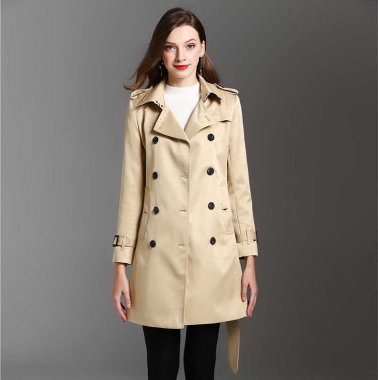 经典风衣女中长款2020春款秋款新款英伦风修身薄款双排扣外套