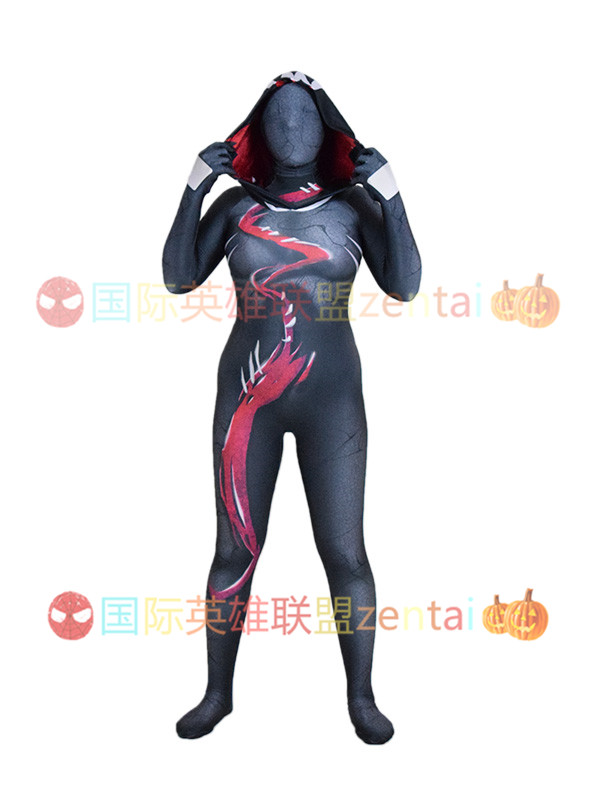 女款成人儿童gwenom毒液格温蜘蛛侠cosplay连体紧身衣zentai战衣