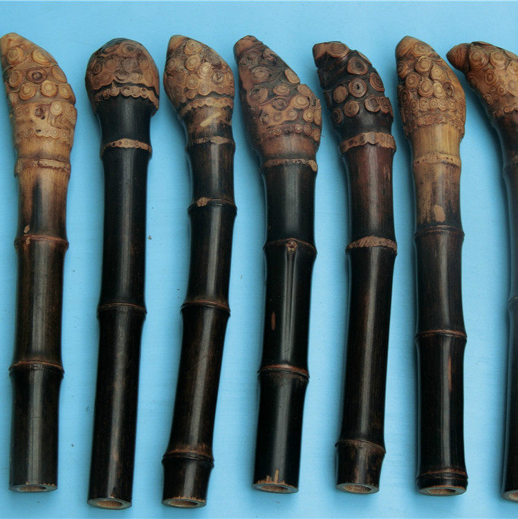 老竹根烟筒烟锅烟斗特色雕刻手工创意竹编竹制品竹编