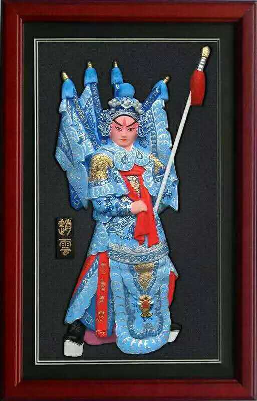 泥人泥娃娃无锡惠山民间工艺非物质文化赵云镜框泥人