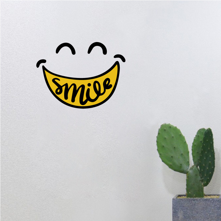 笑脸玻璃门贴纸韩式北欧欧风创意时尚smile橱窗墙贴