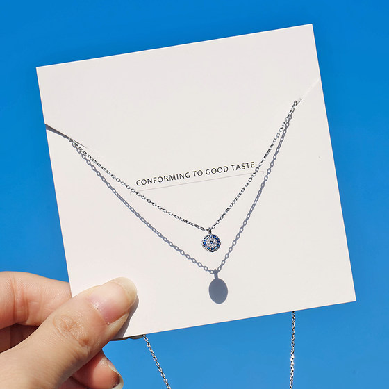 Silver Silver Turkish Demon Eye necklace Female Blue Eye Clax Clason Clane Cold Earrings Earrings Earrings Silver Silver Turkish Demon Eye necklace Female Blue Eye Clax Clason Clane Cold Earrings Earrings Earrings