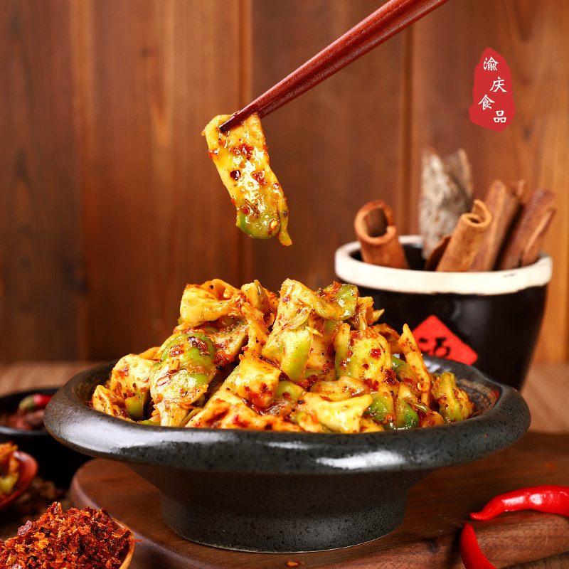 重庆涪陵麻辣榨菜干片青菜头乌江菱角角儿四川腌制