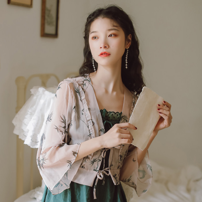 外搭上衣仙女女超防晒罩衫夏季吊带披肩开衫蕾丝衫