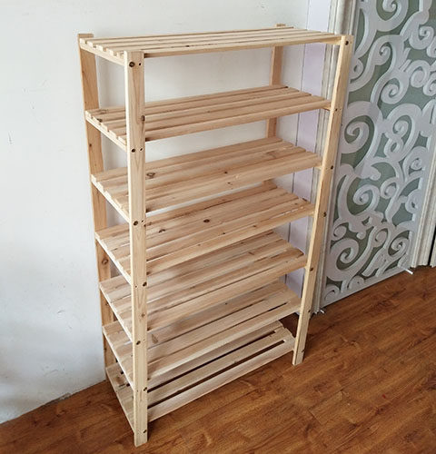 简易实木置物架落地卧室物架书架木架子层货架整理架