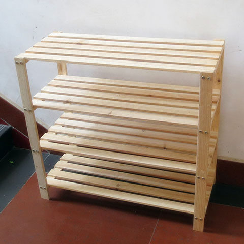 简易实木置物架落地卧室物架书架木架子层货架整理架