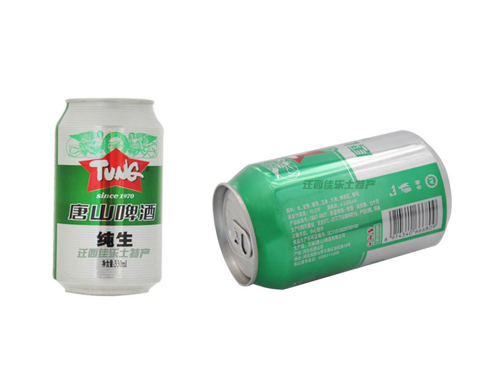 唐啤听装唐山啤酒纯生8度整箱330mlx24包装多省啤酒