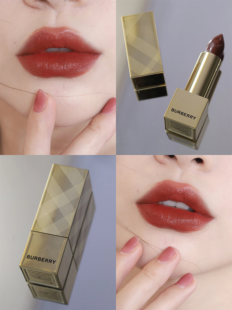 burberry博柏利巴宝莉新品小金金砖金管哑口红透红秋冬唇膏