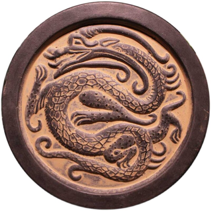 王莽四神纹汉四灵瓦当四象青龙白虎朱雀玄武拓画装饰摆件