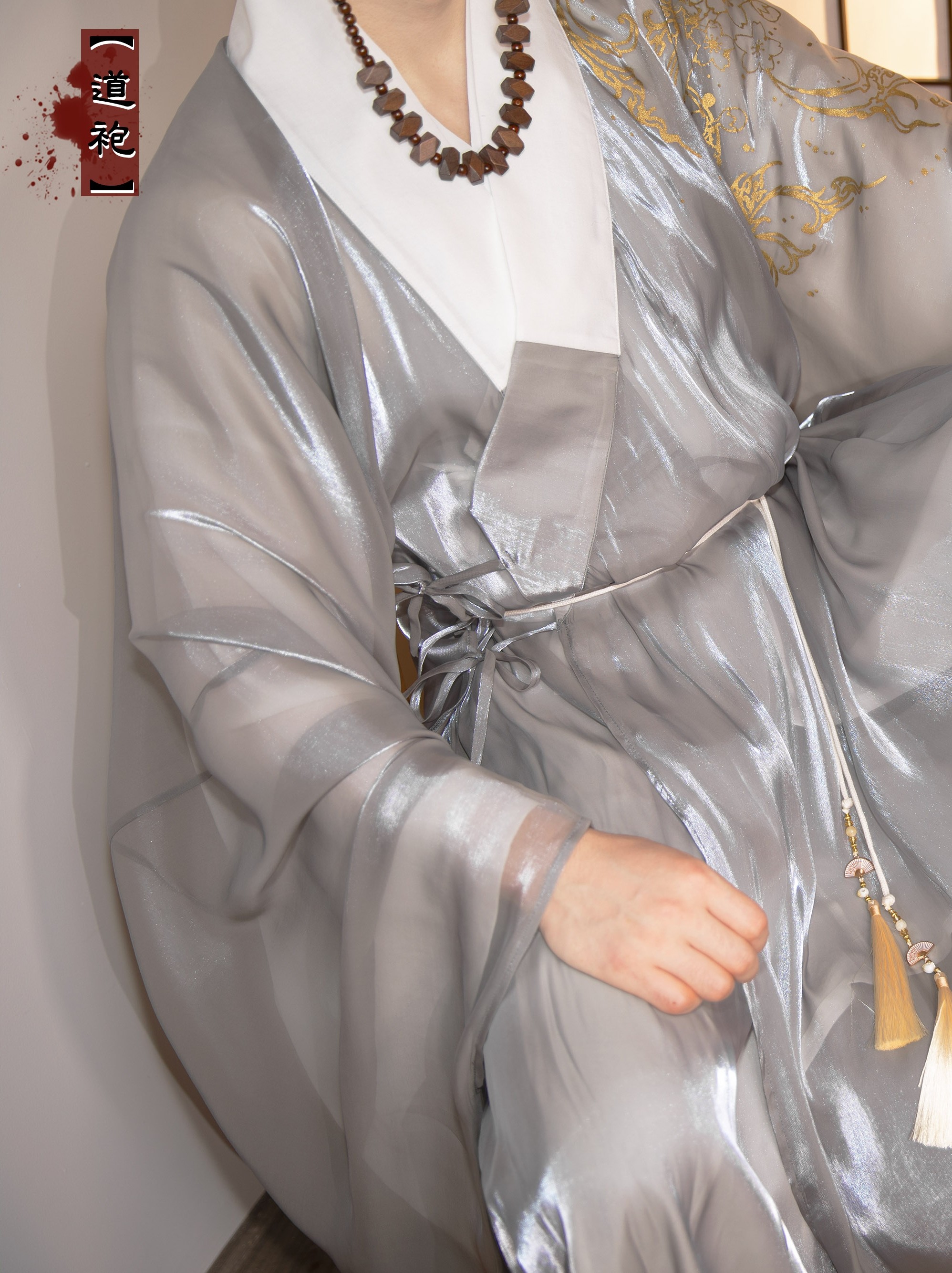 菁芸阁随缘茶白汉服女明制夏季薄款交领长袍道袍汉服