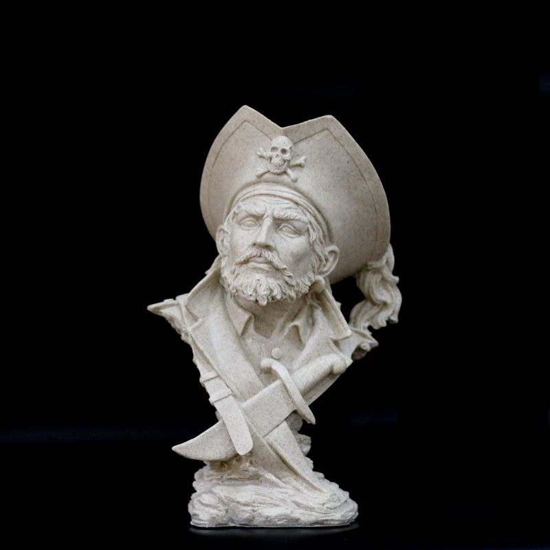 欧式人物雕像海盗船长雕塑摆件客厅书房橱窗办公室摆件