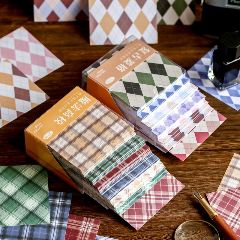 格子风便签纸素材高颜值便签本手简约insjk便签本