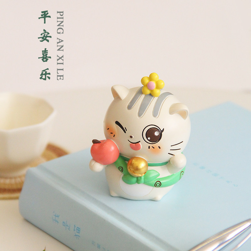 网红可爱土豆小号招财猫摆件创意办公办公桌桌面摆件
