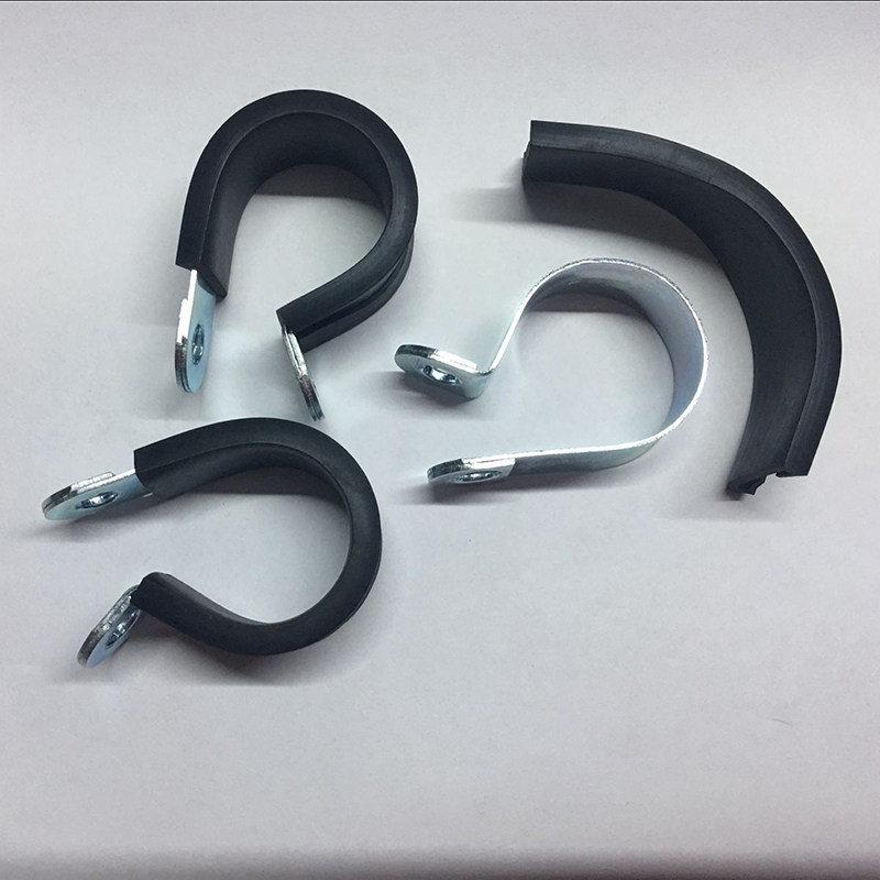 优质r型连胶条橡胶卡箍 汽车油管减震管夹管箍 电线电缆固定夹