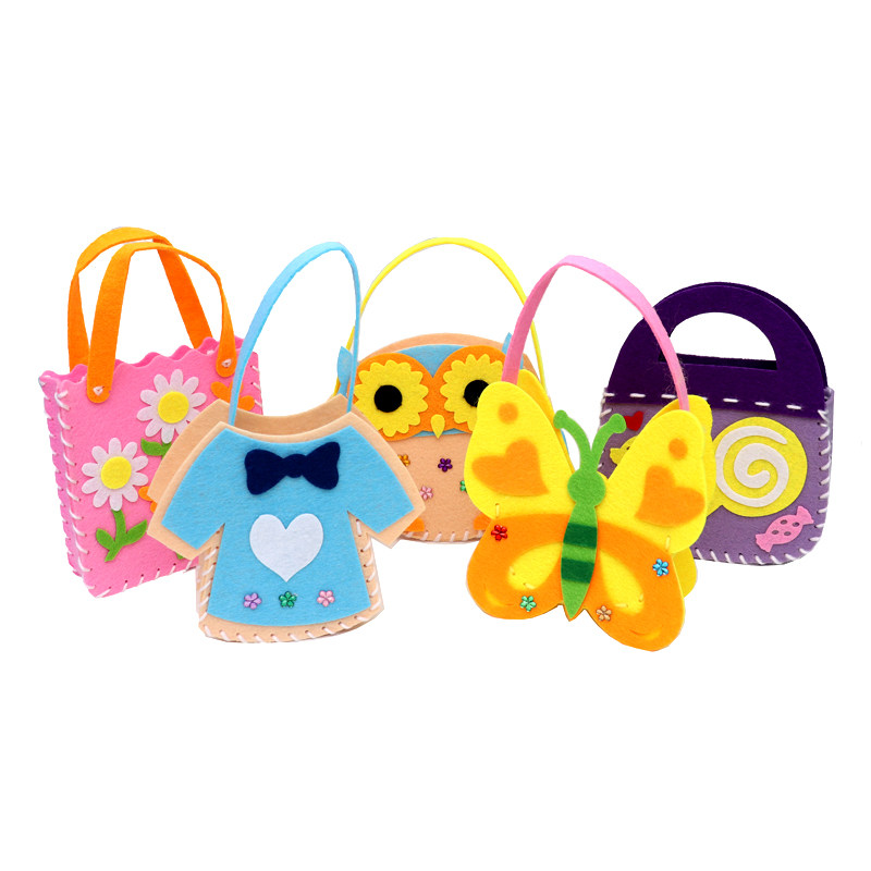 布艺diy无纺布手提包幼儿园手工小制作美创意自制科学实验