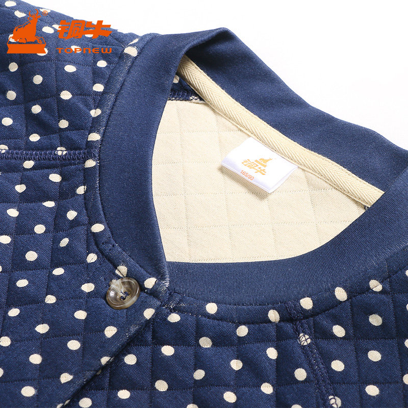 铜牛女衫棒球球衫印花睡衣家居服上衣三层保暖睡衣上装