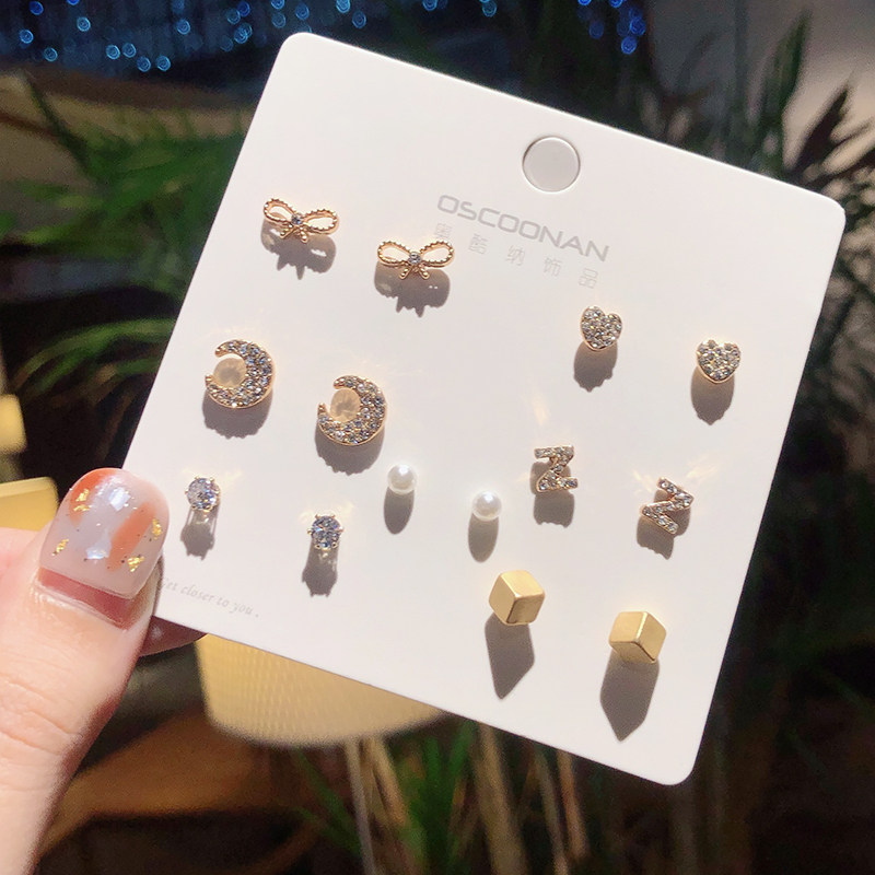 耳钉女纯银简约小众设计感法式耳环2021年新款潮高级感耳饰套装