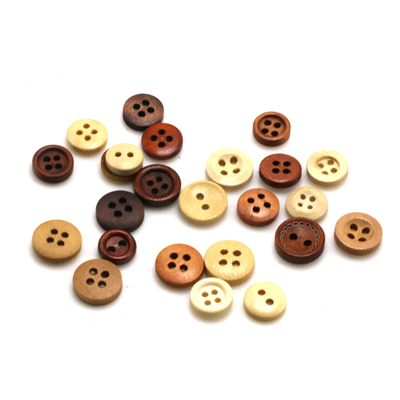 木质圆形纽扣男女女式衬衫短袖开衫裤子毛衣纽扣