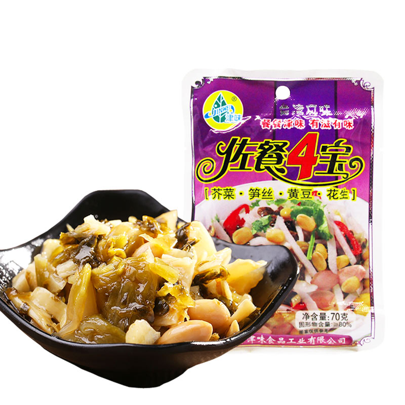 福建津味佐餐四宝4宝三宝3宝梅菜笋丝花生开味酸菜咸菜配粥下饭菜 - 图1