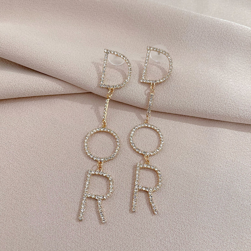 迷人饰品韩版新款满钻吊坠耳钉耳环气质高级耳环