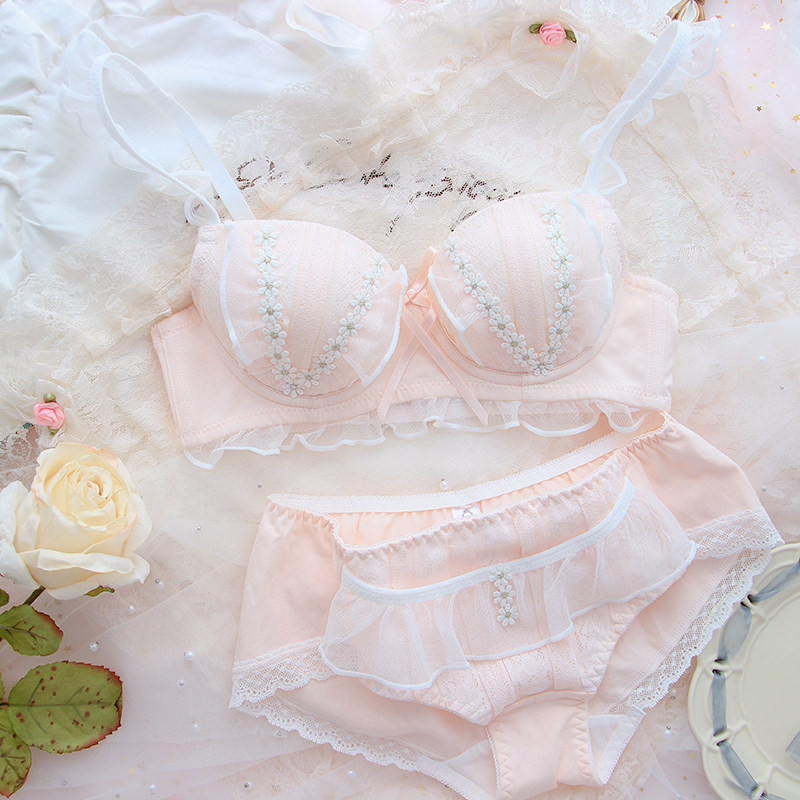 花嫁小雏菊日系蕾丝少女可爱聚拢文胸套装甜美文胸套装