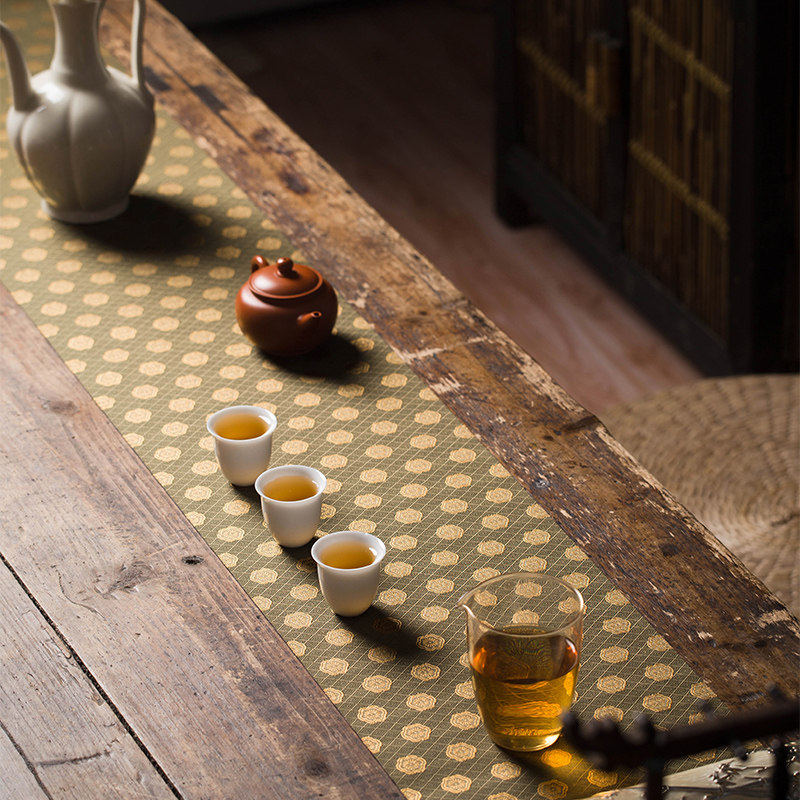 新中式茶席布艺阵织古西复古好物茶桌防水云锦茶道